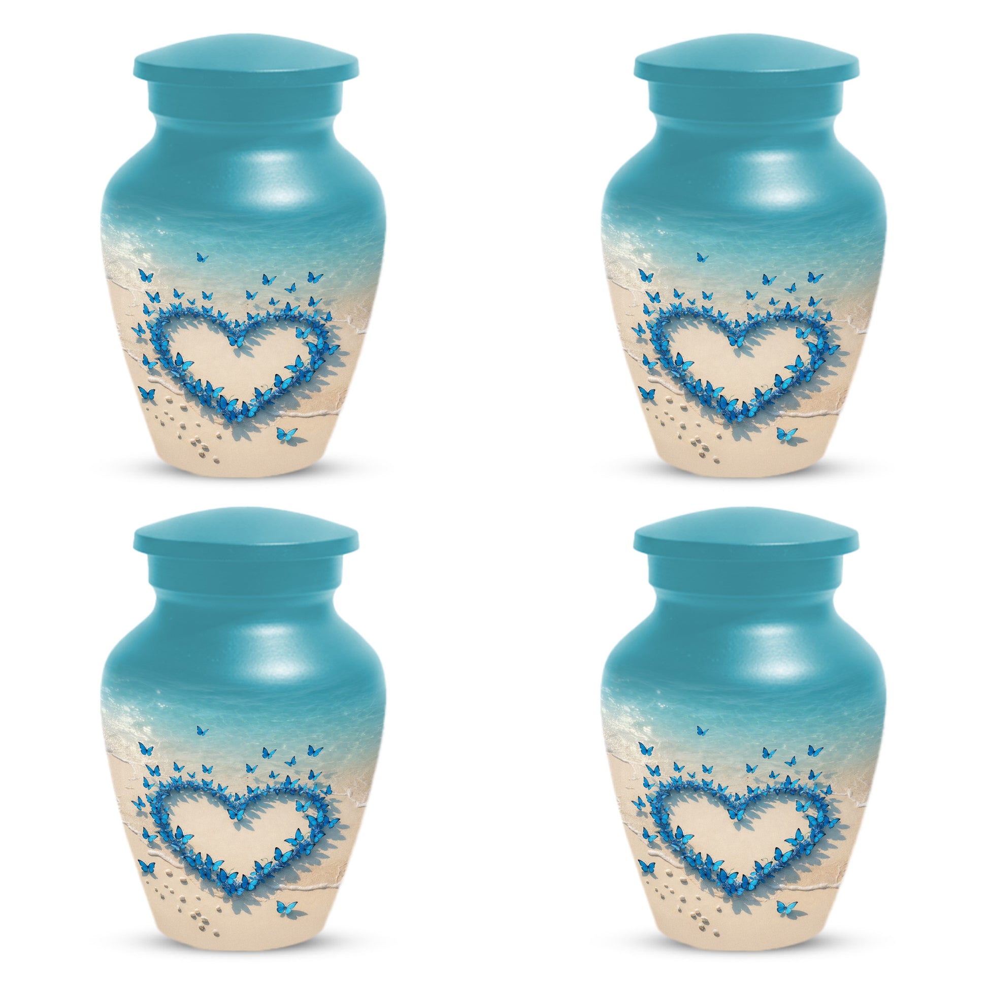 Beach Butterfly Urn for Ashes - Blue Butterfly Memorial Urns for Mom & Women