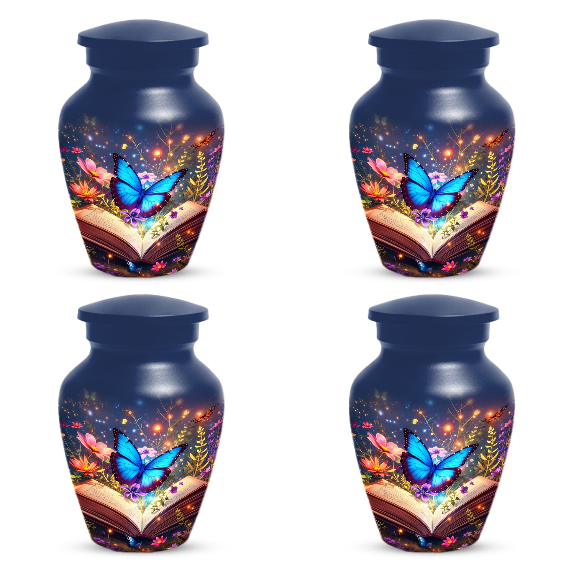 Personalized Blue Butterfly Urn for Mom – Custom Butterfly Cremation Urns for Ashes