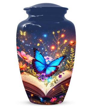 Personalized Blue Butterfly Urn for Mom – Custom Butterfly Cremation Urns for Ashes