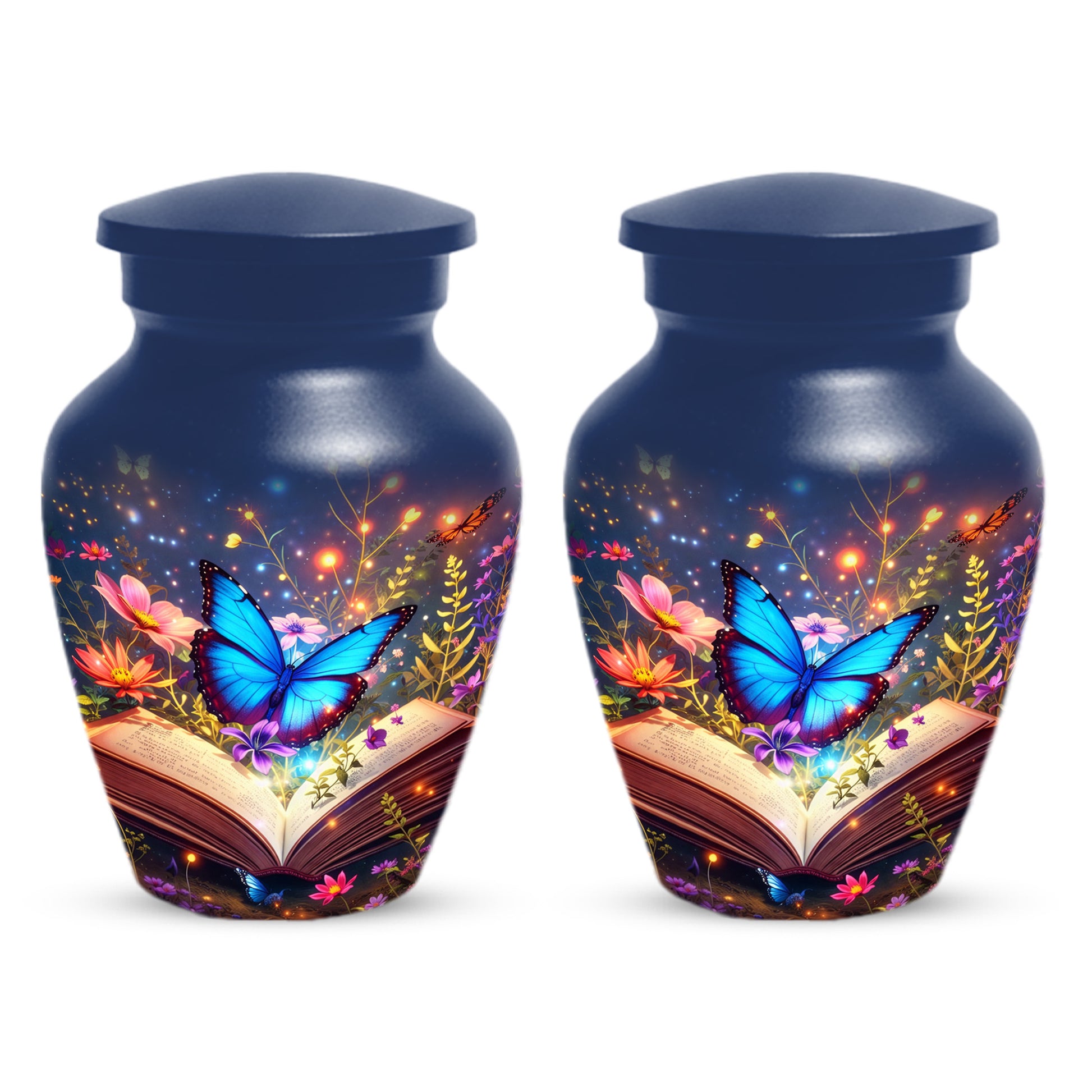 Personalized Blue Butterfly Urn for Mom – Custom Butterfly Cremation Urns for Ashes