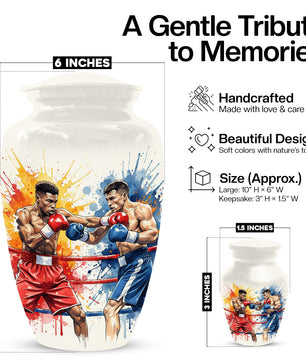 Boxing Urn for Human Ashes | Boxer Adult Cremation Urn Memorial for Men & Dad