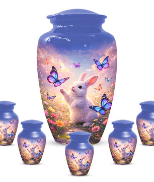 Bunny Butterfly Urn for Mom – Custom Rabbit  Keepsake Cremation Urns for Ashes