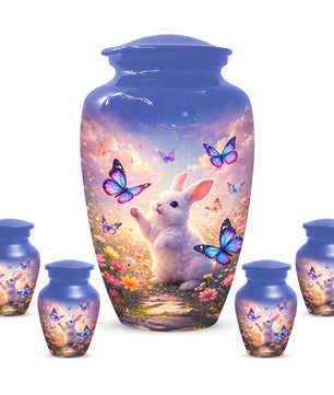Bunny Butterfly Urn for Mom – Custom Rabbit  Keepsake Cremation Urns for Ashes