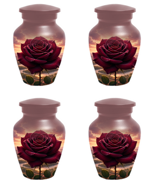 Red Rose Cremation Urn for Ashes - Personalized Floral Memorial for Mom