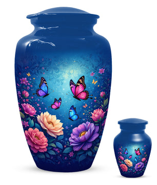 Butterfly Memorial Urn for Woman Ashes - Floral Cremation Urns for Mom