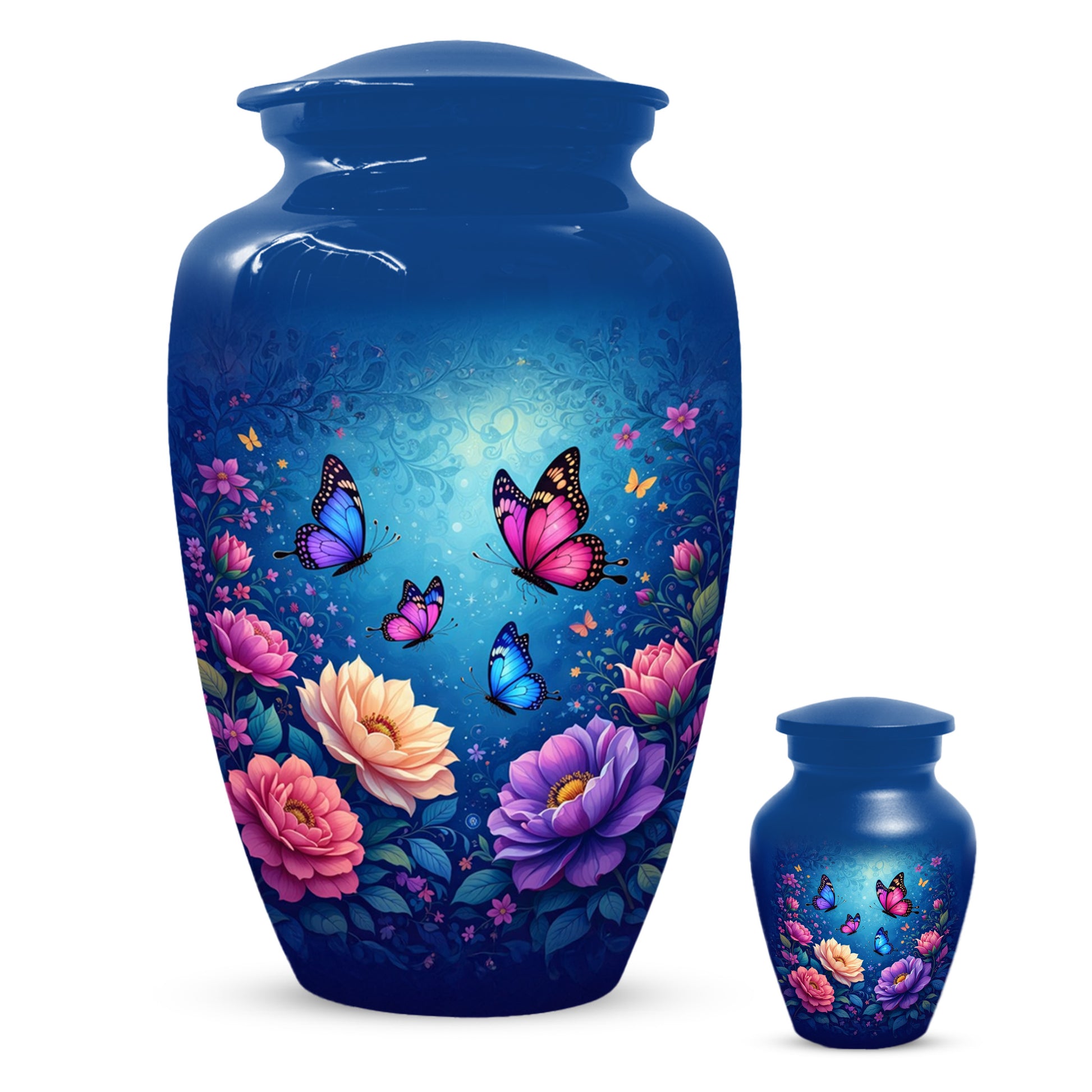 Butterfly Memorial Urn for Woman Ashes - Floral Cremation Urns for Mom