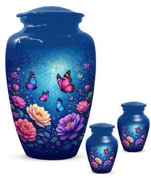 Butterfly Memorial Urn for Woman Ashes - Floral Cremation Urns for Mom