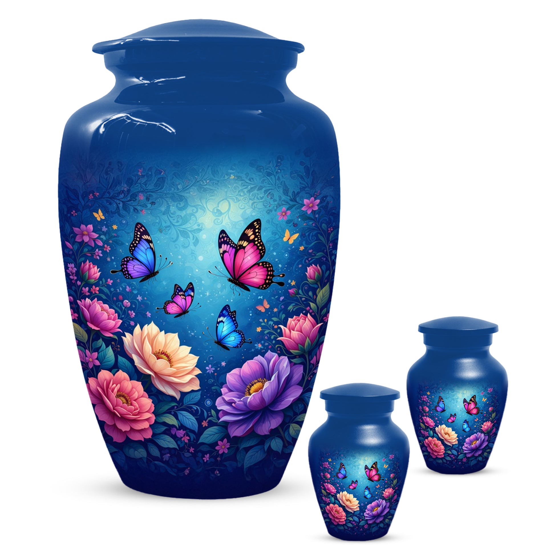 Butterfly Memorial Urn for Woman Ashes - Floral Cremation Urns for Mom