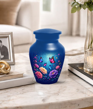 Butterfly Memorial Urn for Woman Ashes - Floral Cremation Urns for Mom