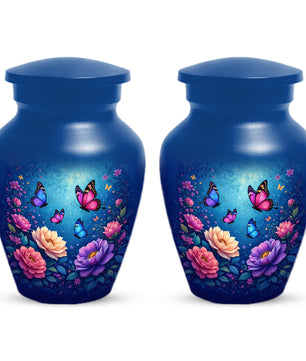 Butterfly Memorial Urn for Woman Ashes - Floral Cremation Urns for Mom
