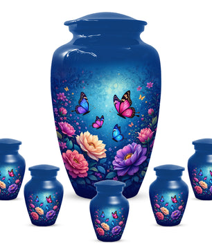Butterfly Memorial Urn for Woman Ashes - Floral Cremation Urns for Mom