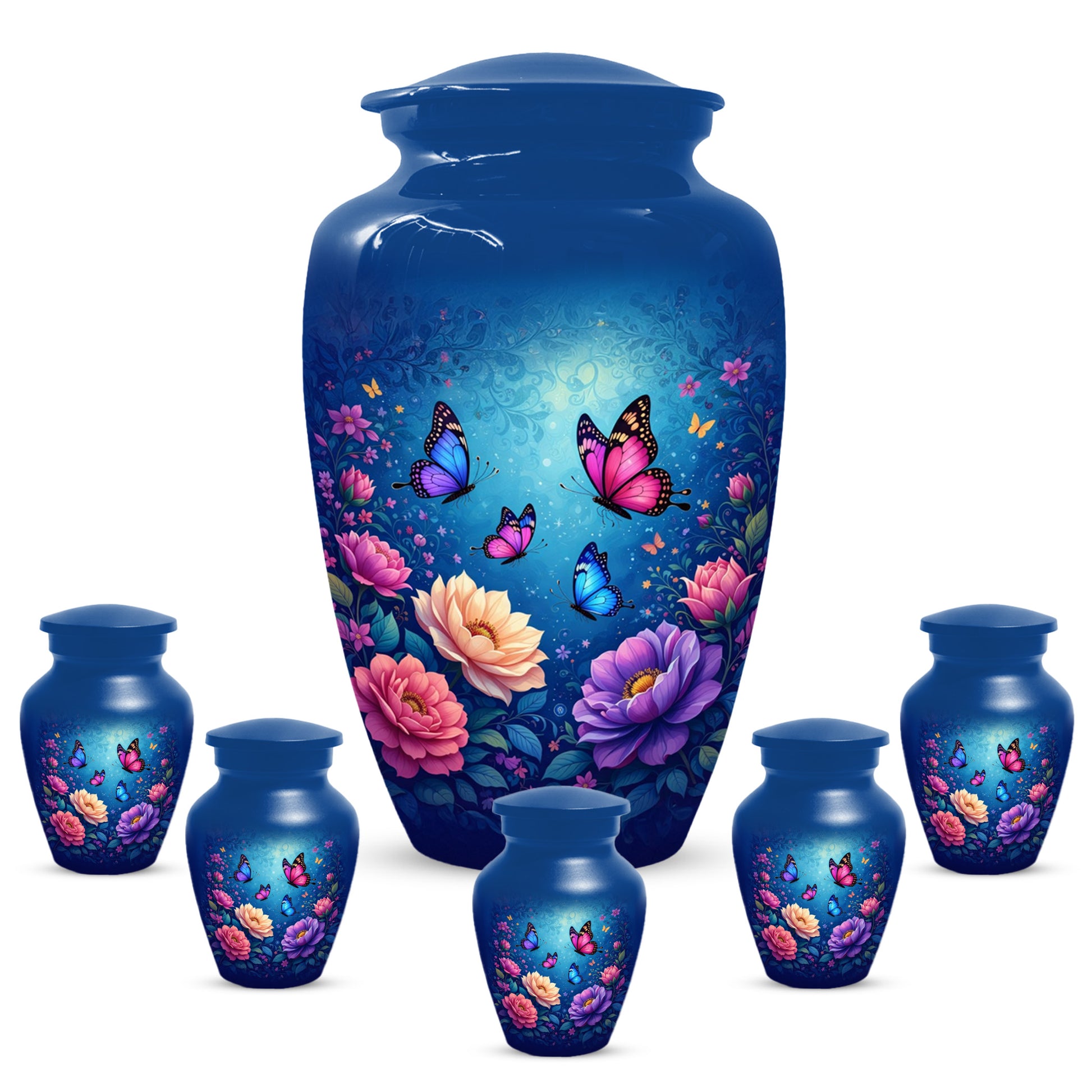Butterfly Memorial Urn for Woman Ashes - Floral Cremation Urns for Mom