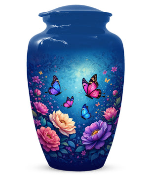 Butterfly Memorial Urn for Woman Ashes - Floral Cremation Urns for Mom
