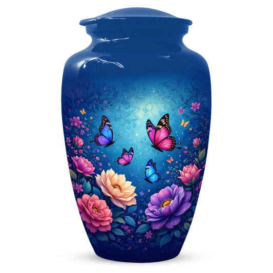Butterfly Memorial Urn for Woman Ashes - Floral Cremation Urns for Mom