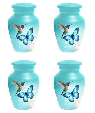 Hummingbird & Butterfly Urn for Human Ashes, Personalized Cremation Urn