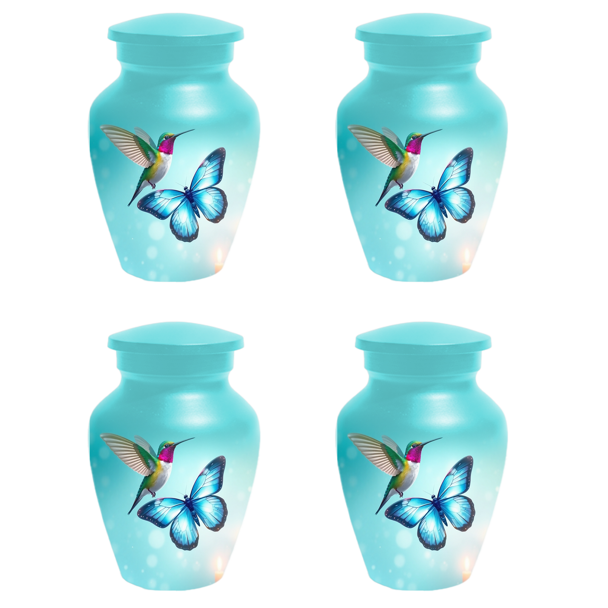 Hummingbird & Butterfly Urn for Human Ashes, Personalized Cremation Urn