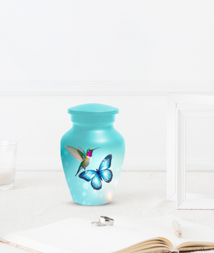 Hummingbird & Butterfly Urn for Human Ashes, Personalized Cremation Urn