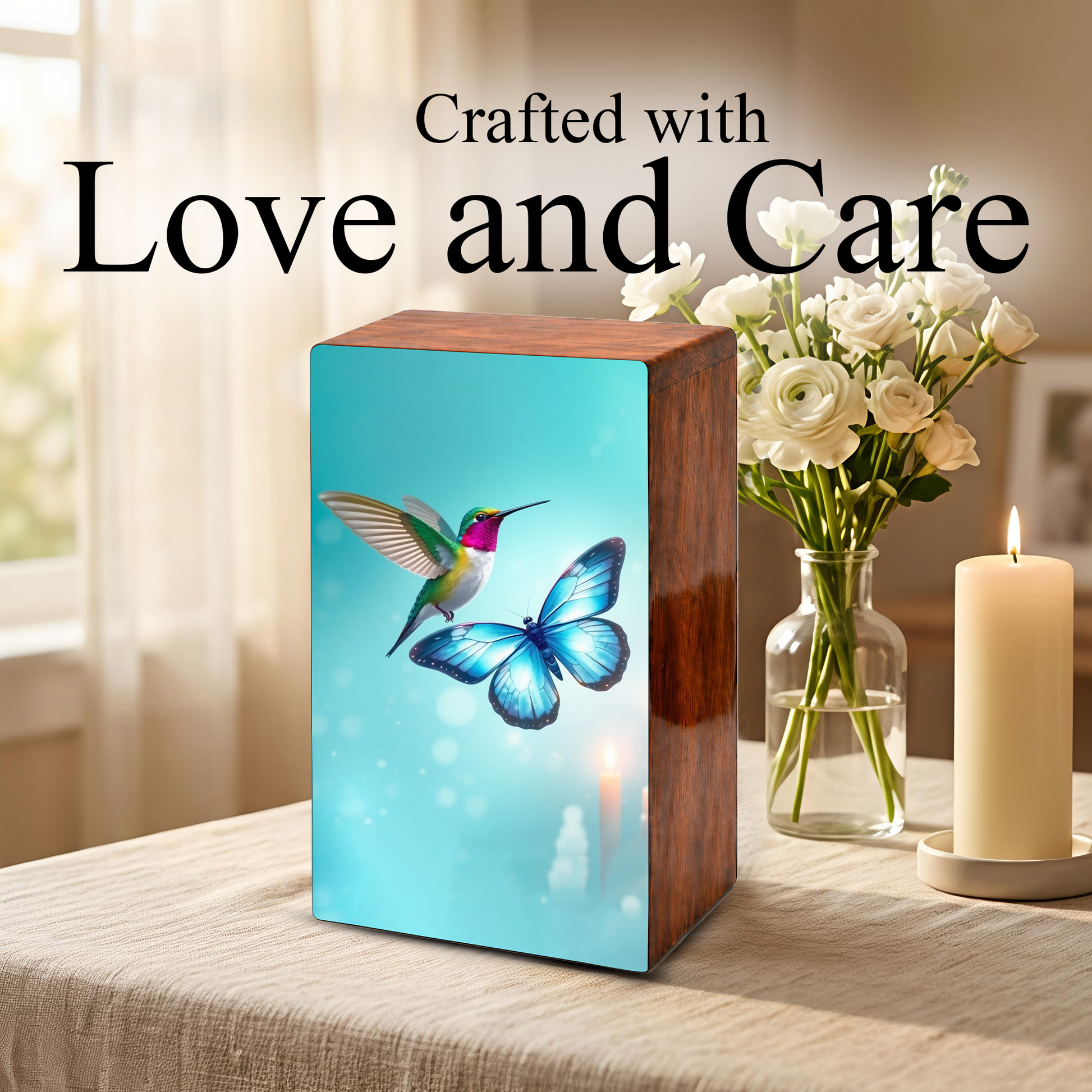 Hummingbird and Butterfly Urn for Ashes, Memorial Urns for Mom