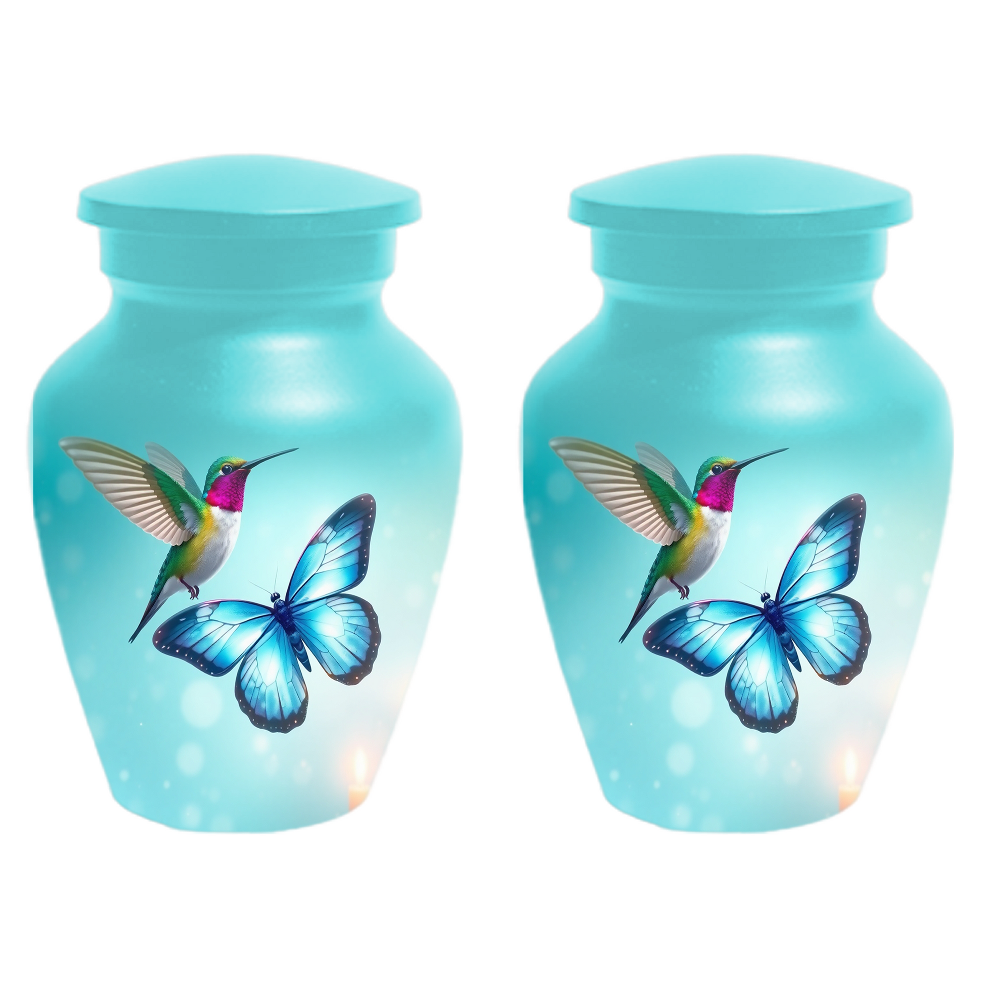 Hummingbird & Butterfly Urn for Human Ashes, Personalized Cremation Urn