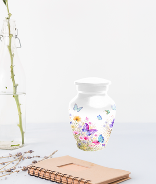 Butterfly Memorial Urn for Human Ashes, Custom Floral Cremation Urn, Butterfly Urn for Mom