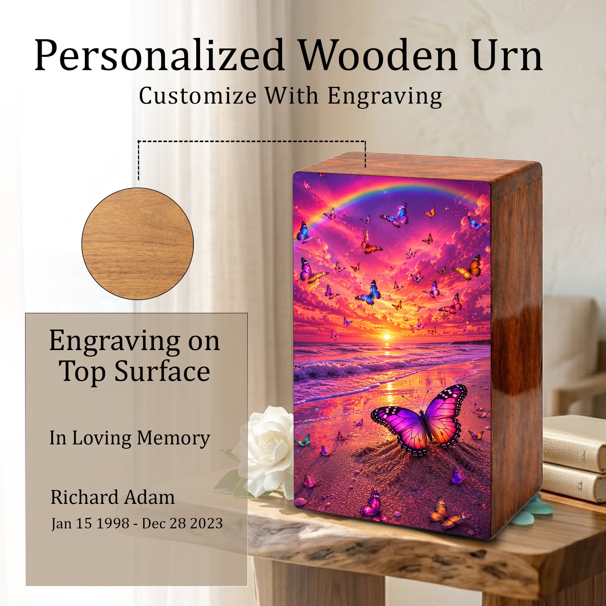 Butterfly Urn For Ashes Women - Ocean Cremation Urns For Male and Female