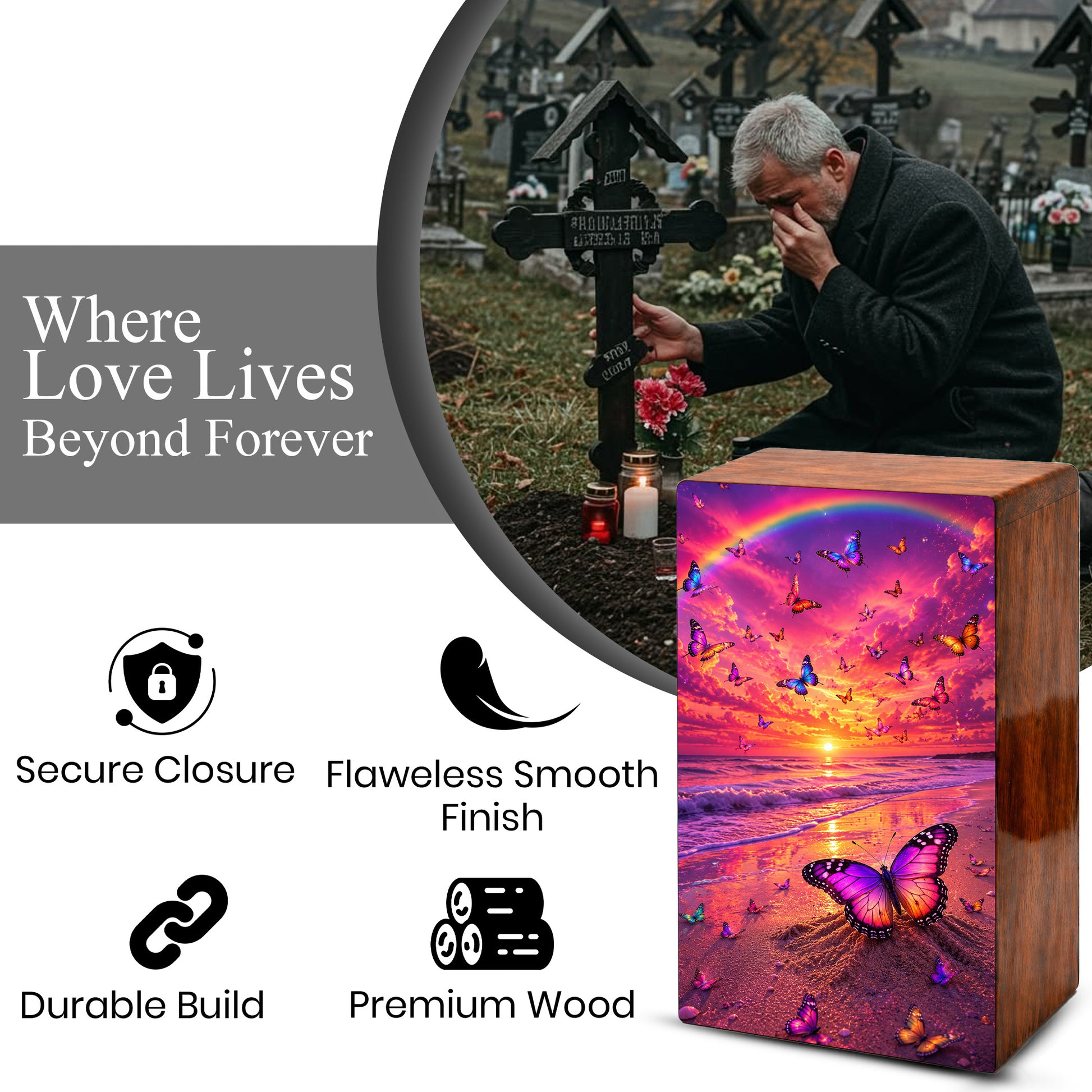 Butterfly Urn For Ashes Women - Ocean Cremation Urns For Male and Female