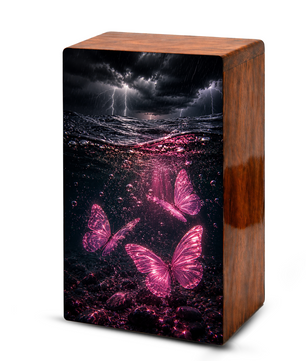 Pink Butterfly Urn For Human Ashes - Ocean Memorial Urns For Male and Female