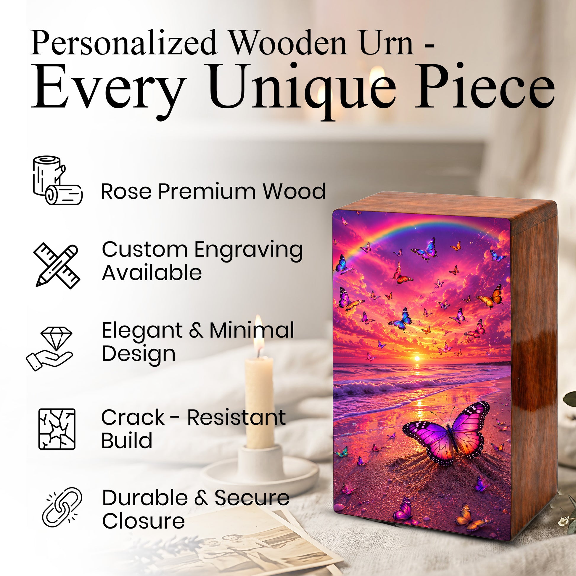 Butterfly Urn For Ashes Women - Ocean Cremation Urns For Male and Female