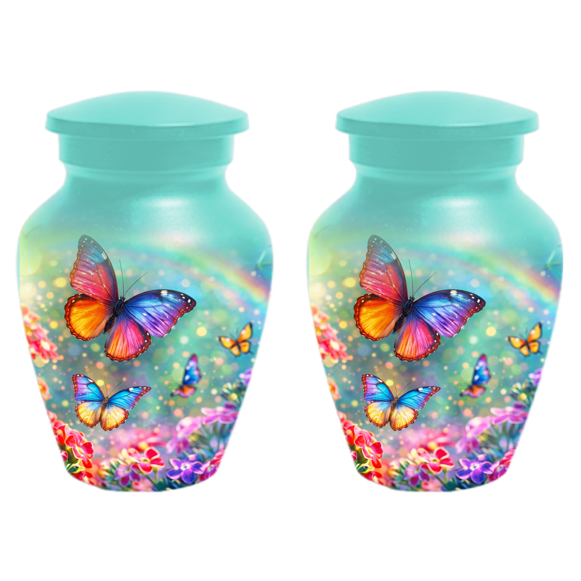 Butterfly Rainbow Memorial Urn for Ashes, Custom Butterfly Cremation Urn, Urn for Mom