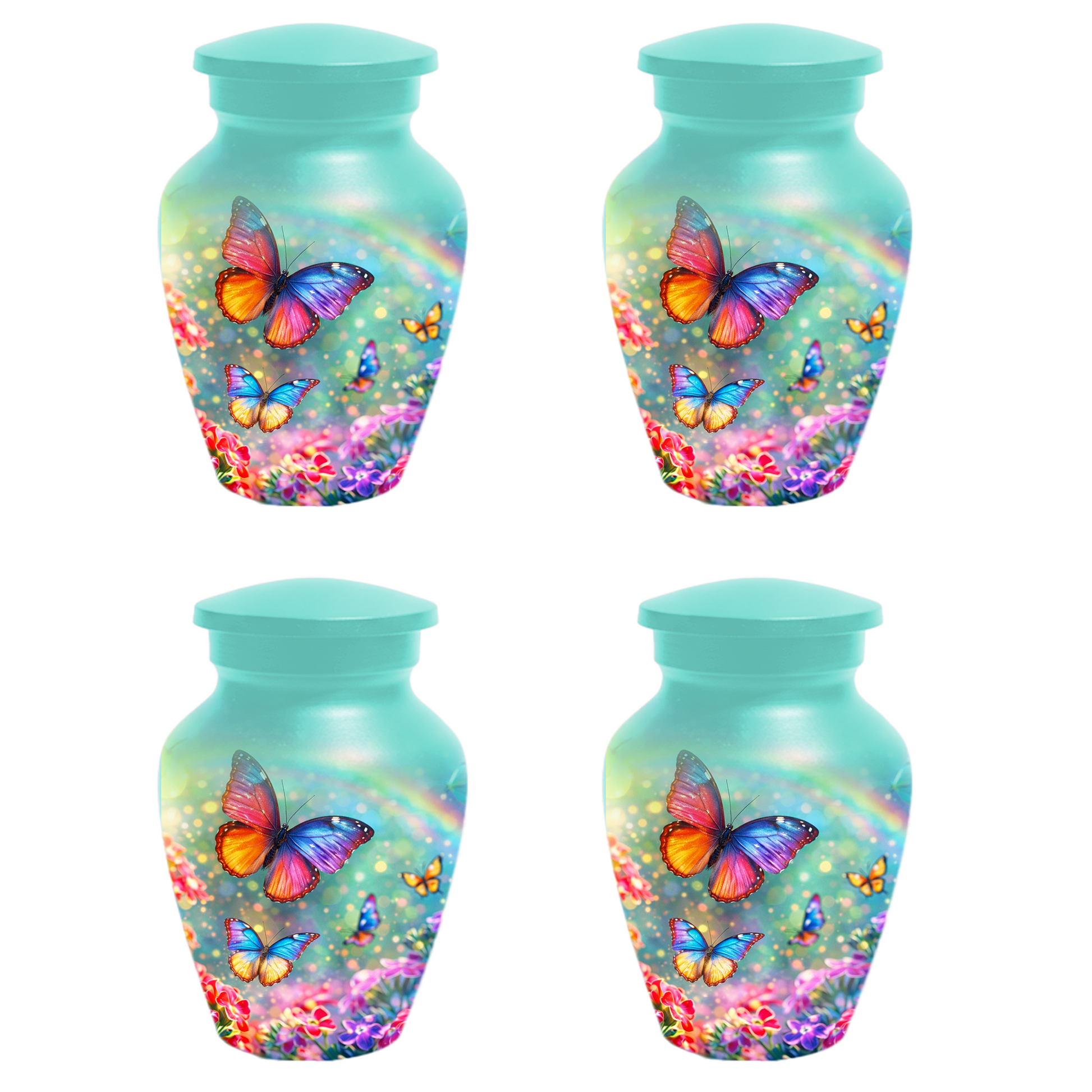 Butterfly Rainbow Memorial Urn for Ashes, Custom Butterfly Cremation Urn, Urn for Mom