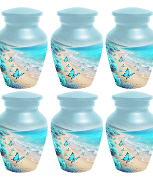 Personalized Butterfly Beach Urn for Mom – Ocean Cremation Urn for Ashes