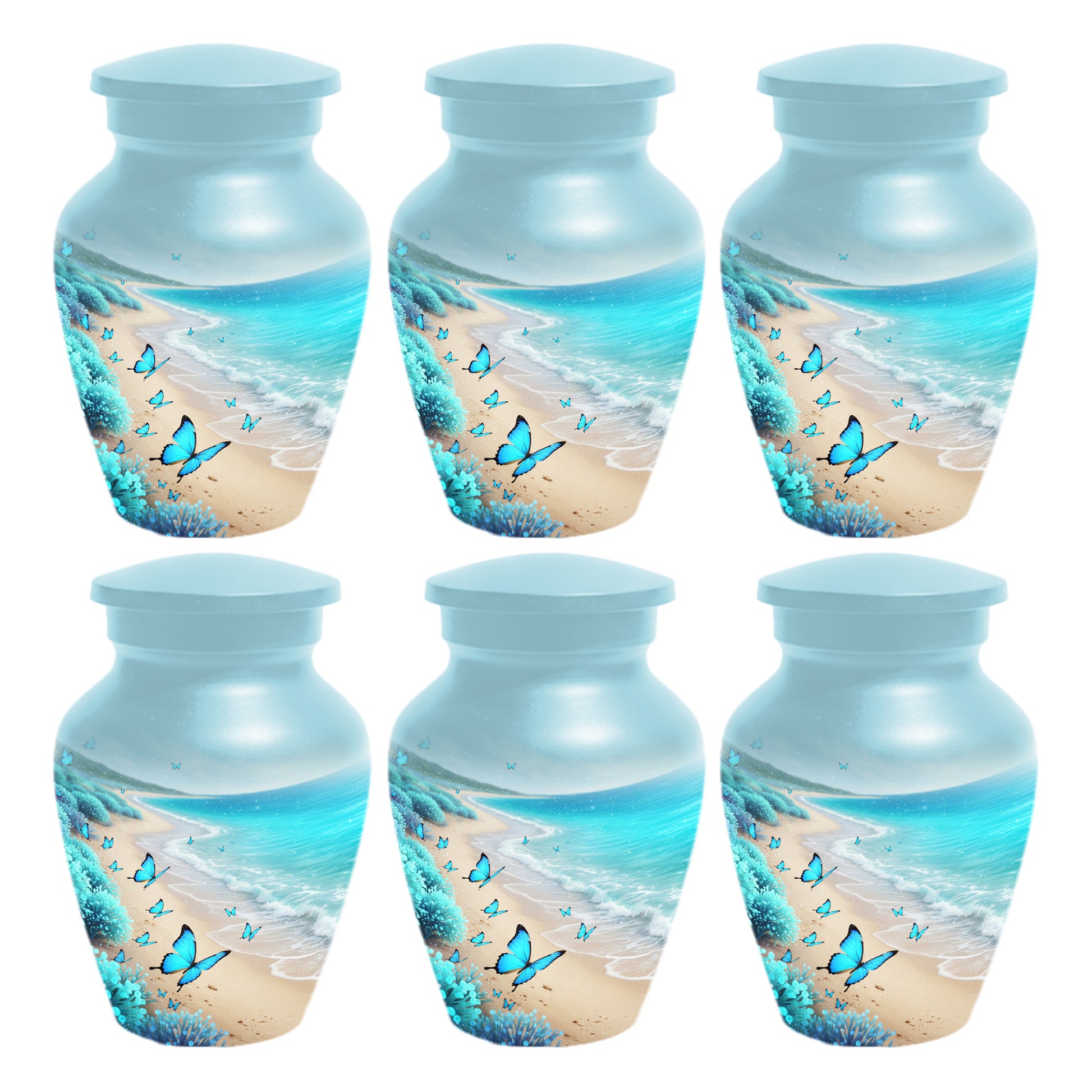 Personalized Butterfly Beach Urn for Mom – Ocean Cremation Urn for Ashes