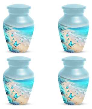 Personalized Butterfly Beach Urn for Mom – Ocean Cremation Urn for Ashes