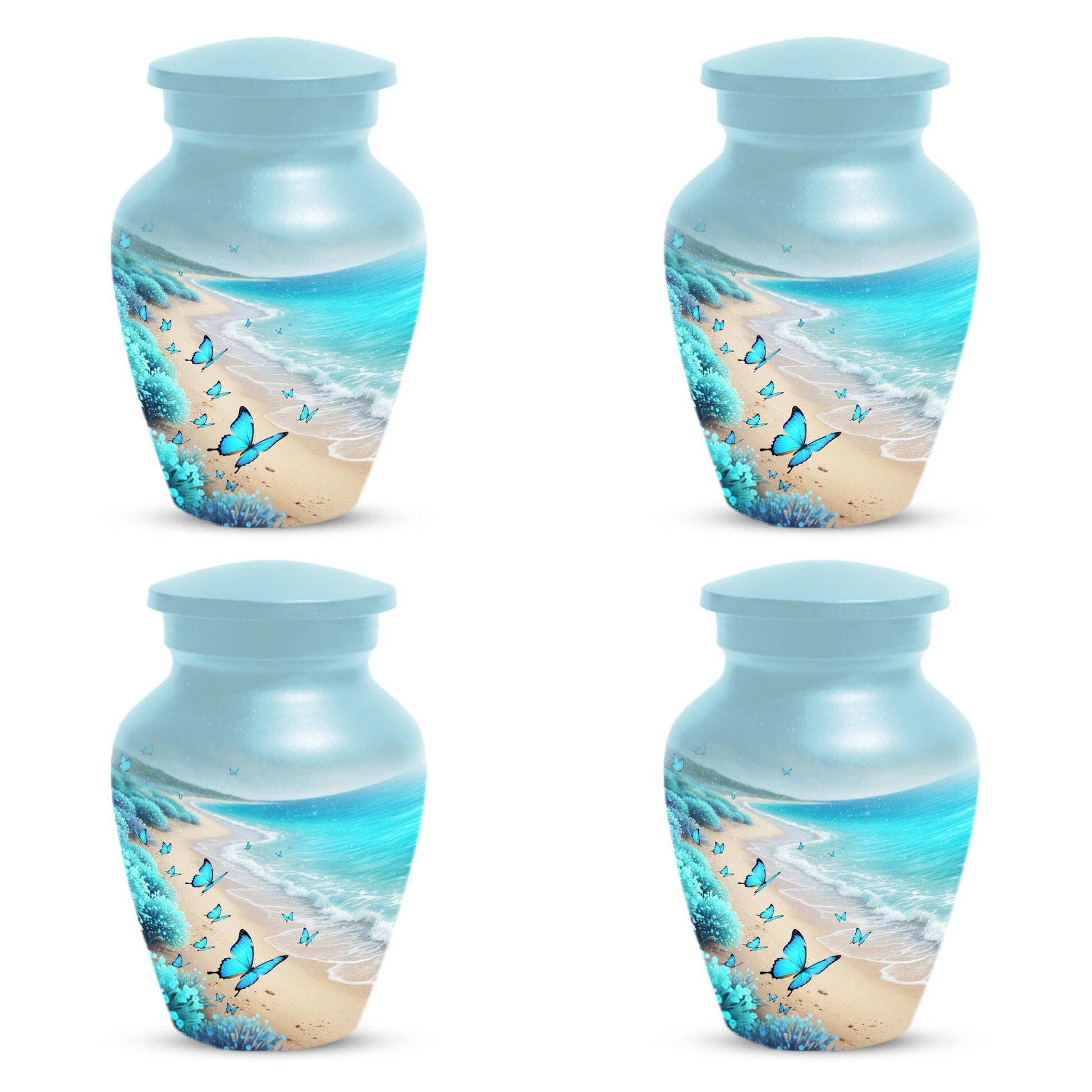 Personalized Butterfly Beach Urn for Mom – Ocean Cremation Urn for Ashes