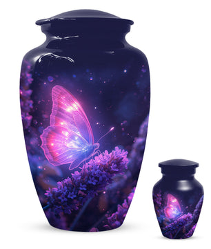 Purple Butterfly Urn for Human Ashes | Elegant Purple Butterfly Cremation Urn for Adult Ashes