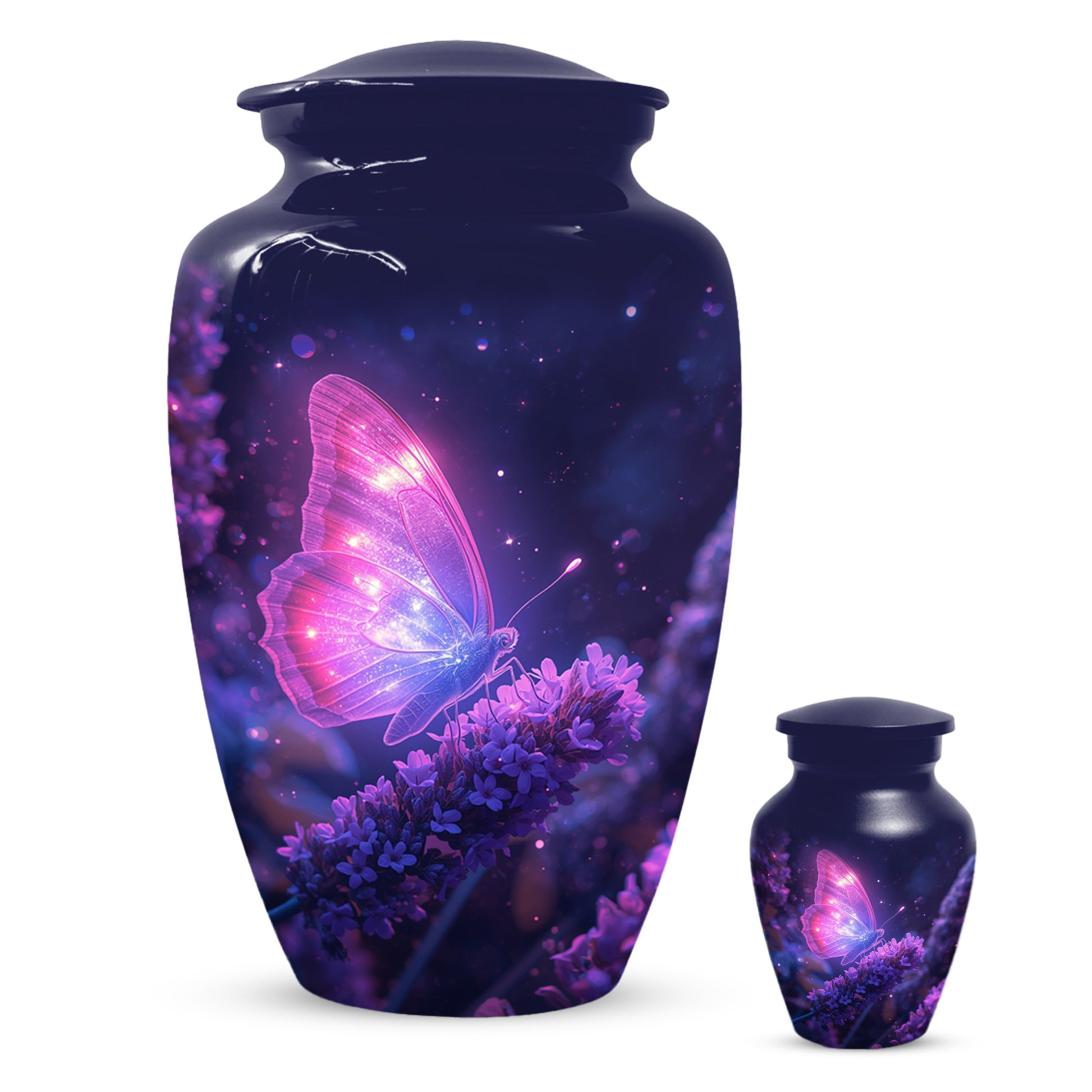 Purple Butterfly Urn for Human Ashes | Elegant Purple Butterfly Cremation Urn for Adult Ashes