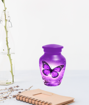 Purple Butterfly Urn for Ashes, Custom Butterfly Cremation Urn, Memorial Urn for Mom