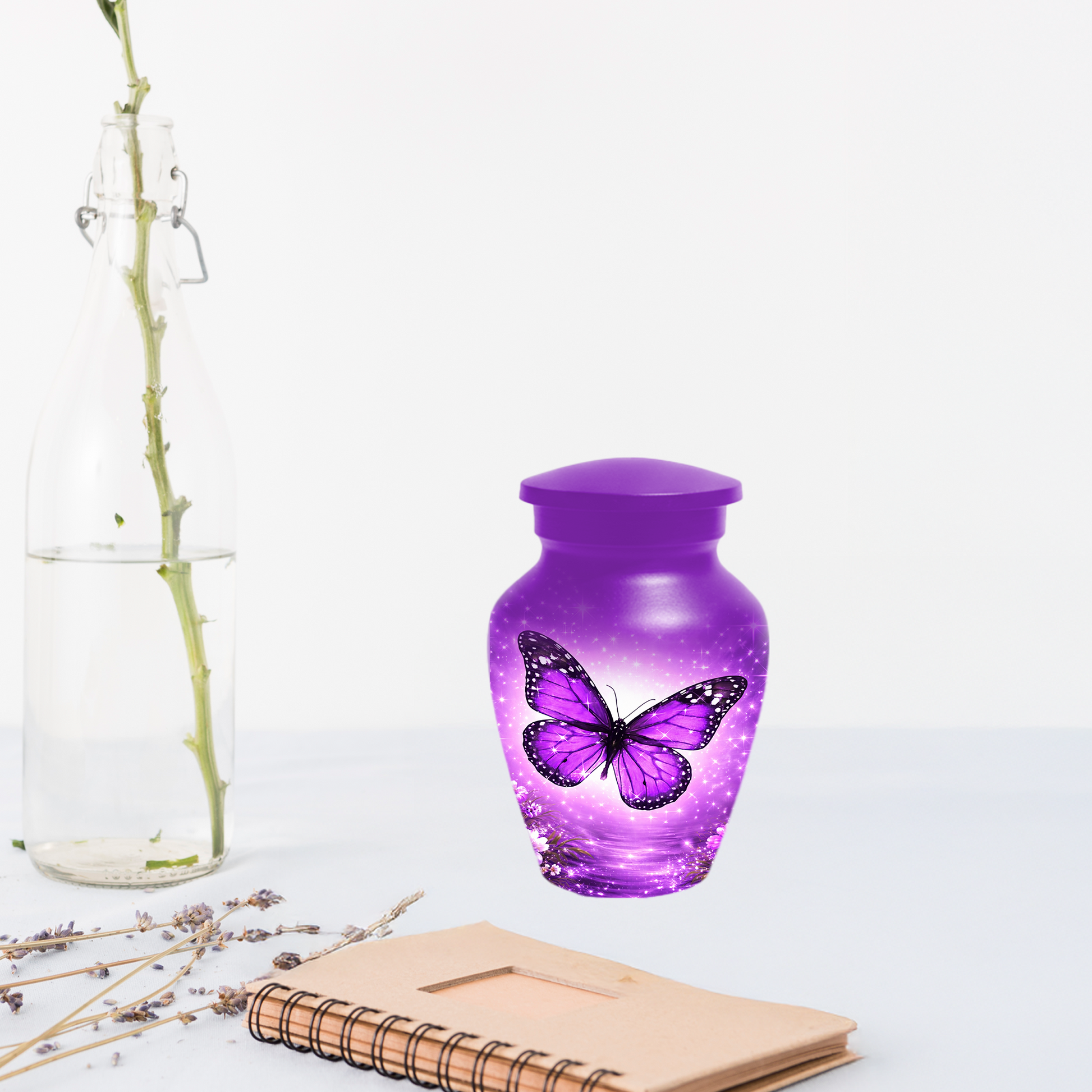 Purple Butterfly Urn for Ashes, Custom Butterfly Cremation Urn, Memorial Urn for Mom