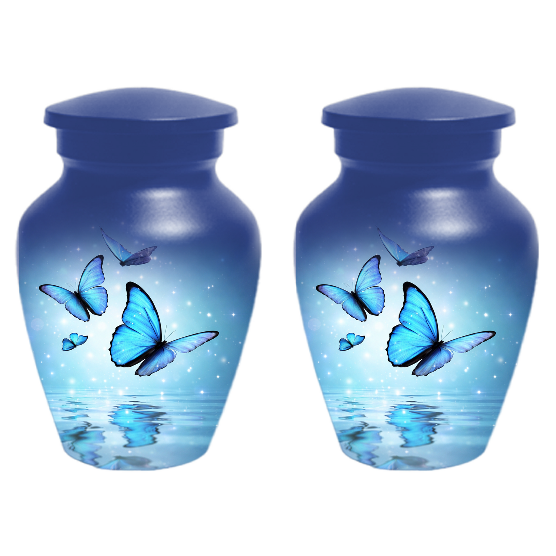Blue Butterfly Urn for Ashes, Custom Butterfly Cremation Urn, Memorial Urn for Mom