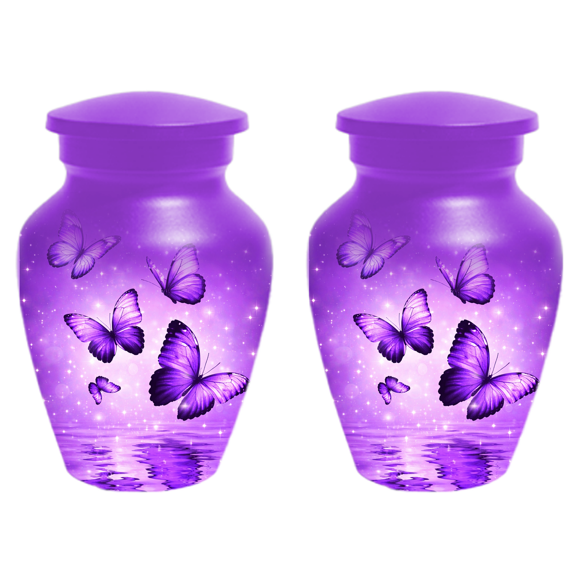Purple Butterfly Memorial Urn for Ashes, Custom Butterfly Cremation Urn