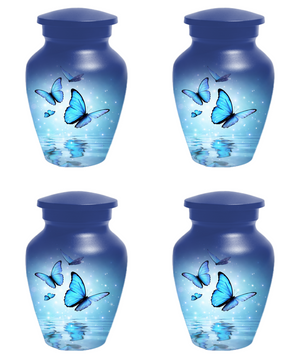 Blue Butterfly Urn for Ashes, Custom Butterfly Cremation Urn, Memorial Urn for Mom