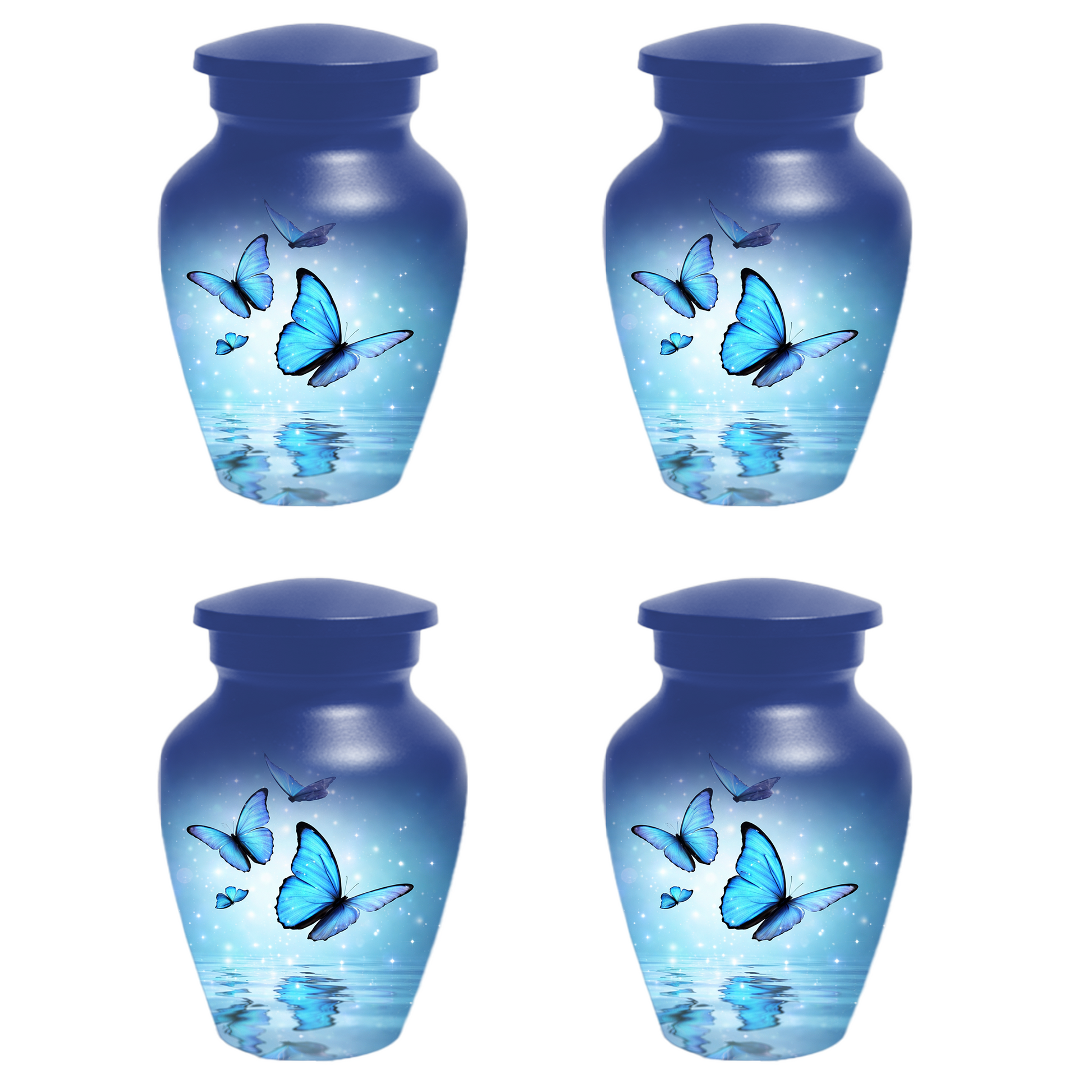 Blue Butterfly Urn for Ashes, Custom Butterfly Cremation Urn, Memorial Urn for Mom