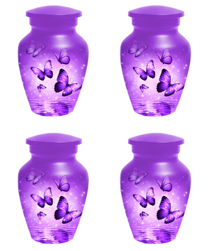 Purple Butterfly Memorial Urn for Ashes, Custom Butterfly Cremation Urn