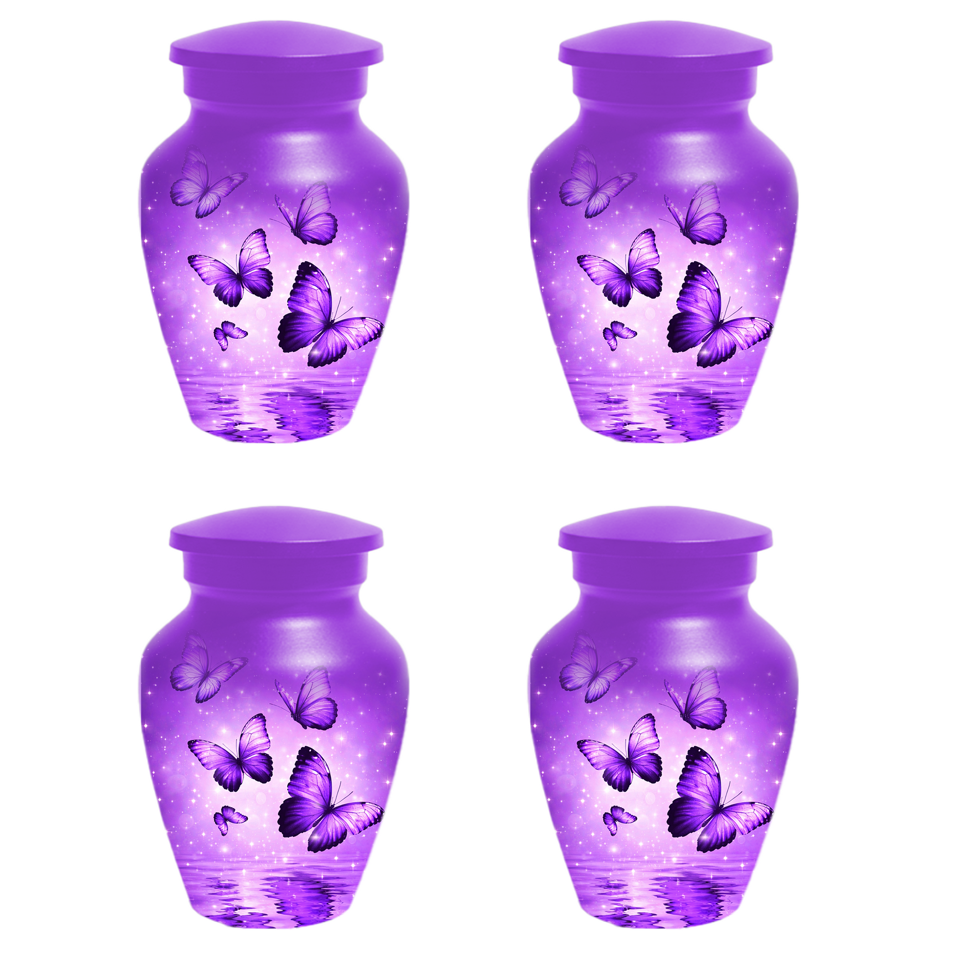 Purple Butterfly Memorial Urn for Ashes, Custom Butterfly Cremation Urn