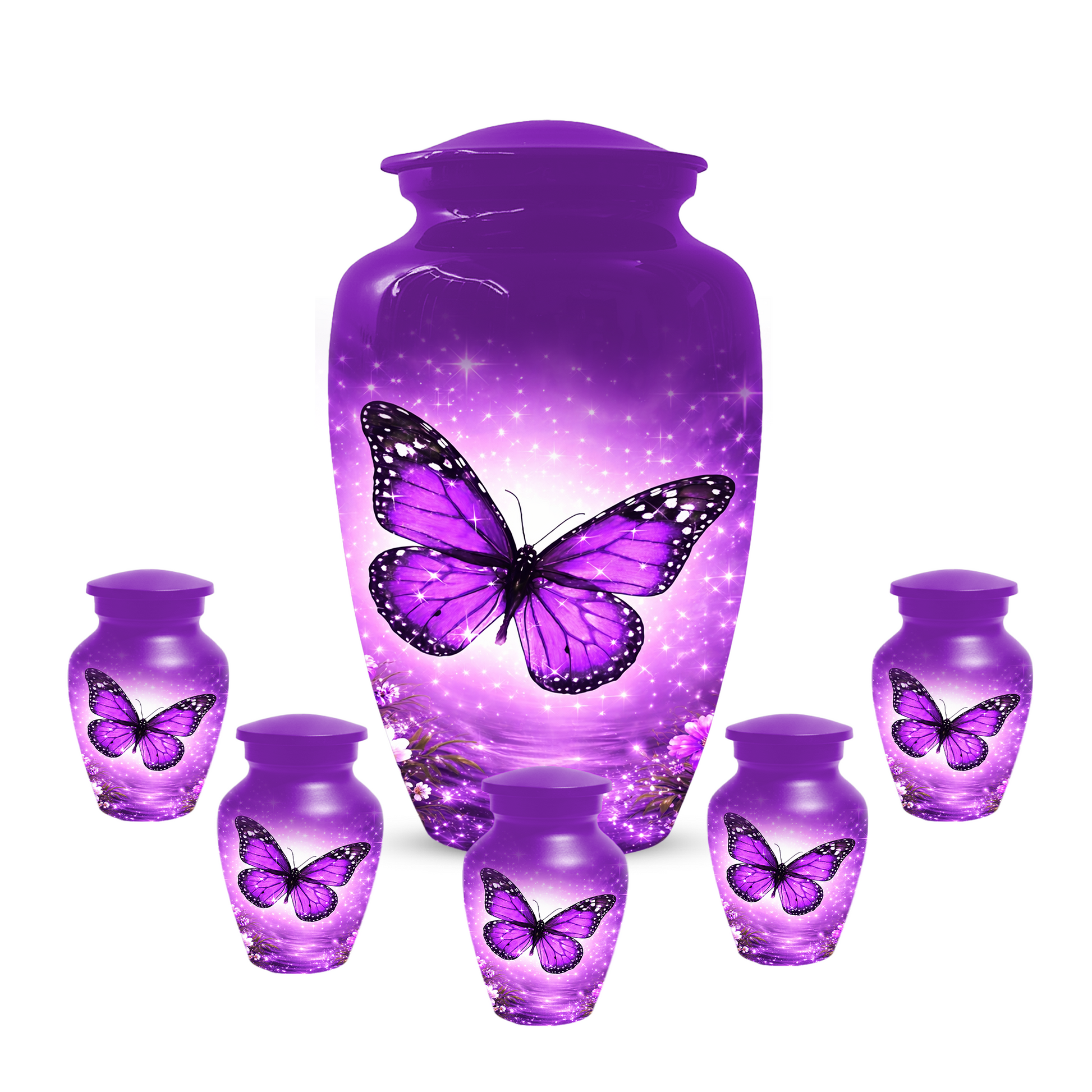 Purple Butterfly Urn for Ashes, Custom Butterfly Cremation Urn, Memorial Urn for Mom