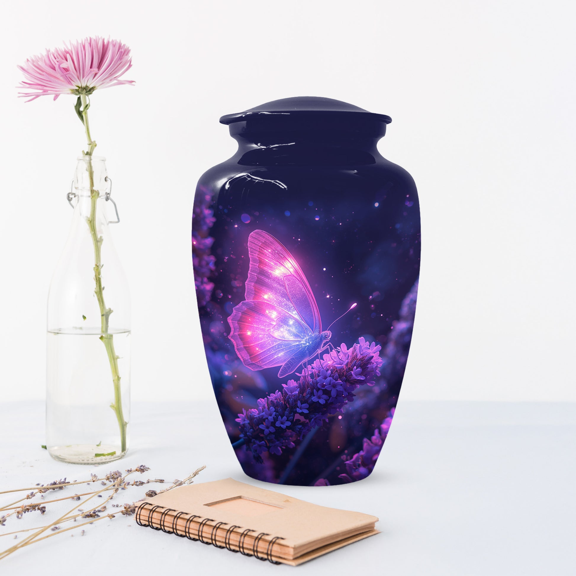 Purple Butterfly Urn for Human Ashes | Elegant Purple Butterfly Cremation Urn for Adult Ashes