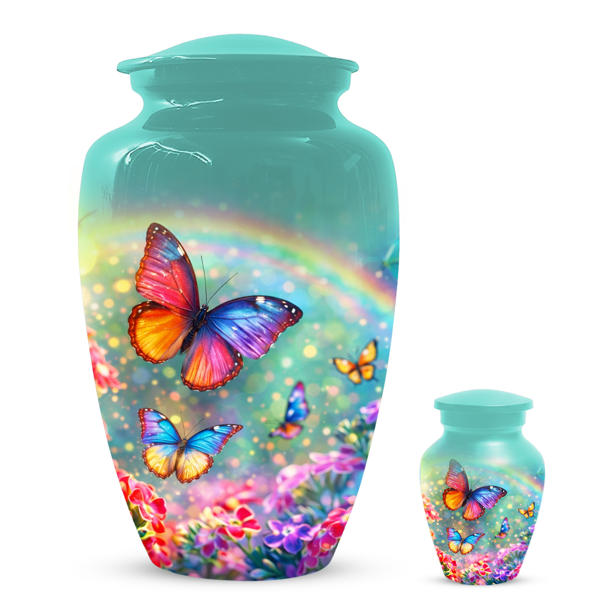 Butterfly Rainbow Memorial Urn for Ashes, Custom Butterfly Cremation Urn, Urn for Mom