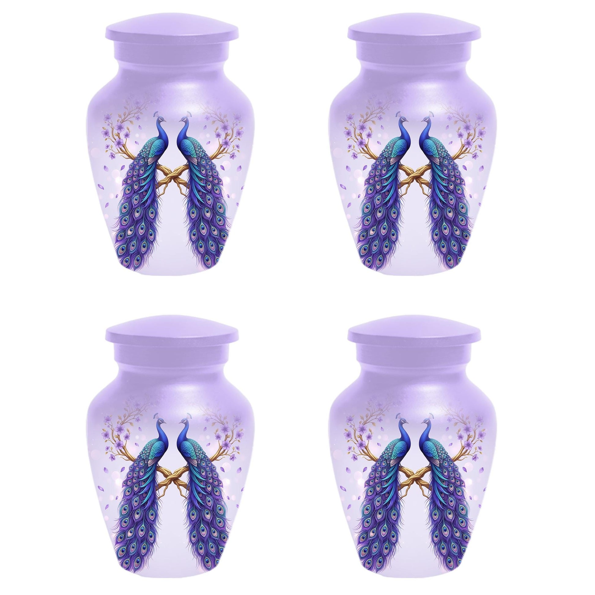 Peacock Companion Urn For Human Ashes - Extra Large Couple Urns For Husband and Wife