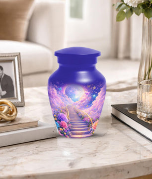 Floral Stairway Heaven Urn For Human Ashes - Moonlit Urns For Cremation, Funeral