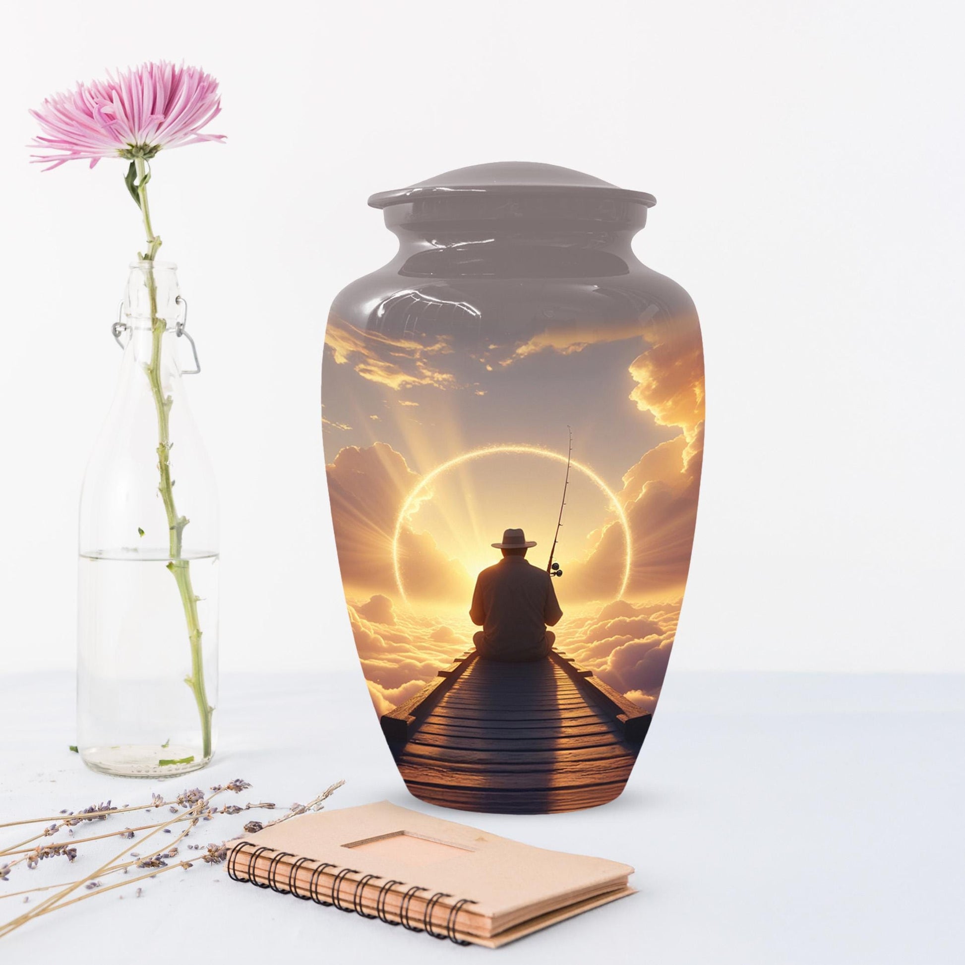 Gone Fishing in Heaven Urn for Dad | Custom Fisherman Memorial Urns For Male